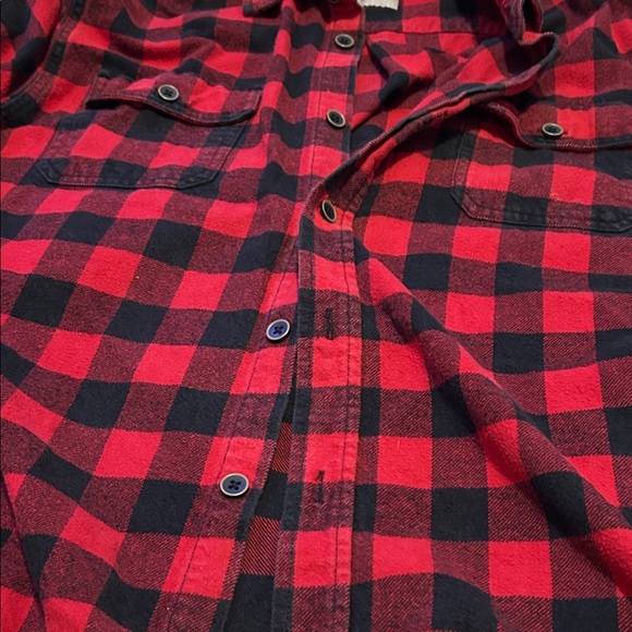 Jachs Red and Black Heavyweight Plaid Men's Flannel - Picture 4 of 8